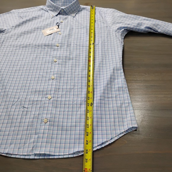 NWT Peter Millar Shirt Mens M Multi Plaid Performance Golf "K" Logo On Cuff - Picture 9 of 12